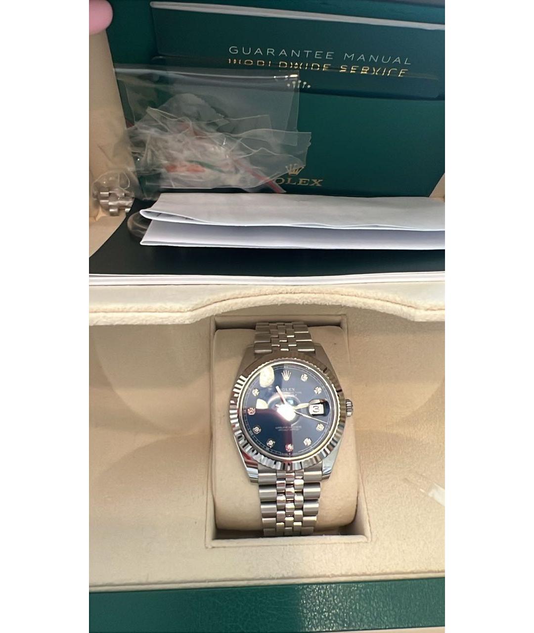 ROLEX Синие металлические часы, фото 2