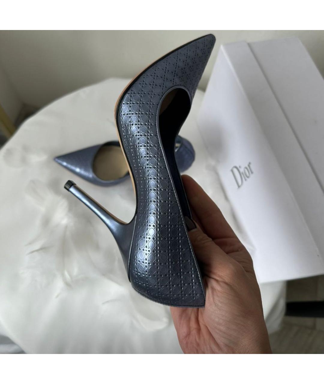 CHRISTIAN DIOR Темно-синие кожаные туфли, фото 8