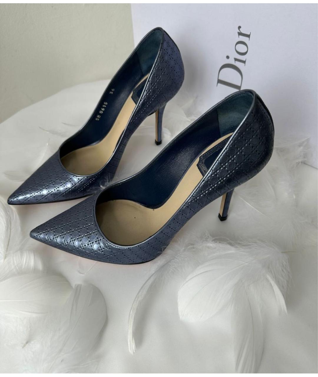 CHRISTIAN DIOR Темно-синие кожаные туфли, фото 3