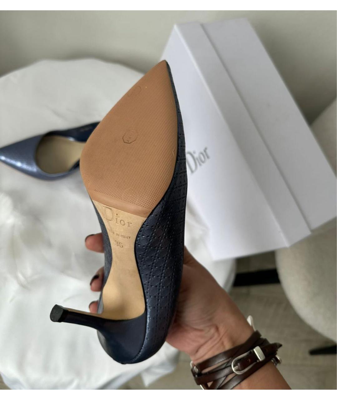 CHRISTIAN DIOR Темно-синие кожаные туфли, фото 6