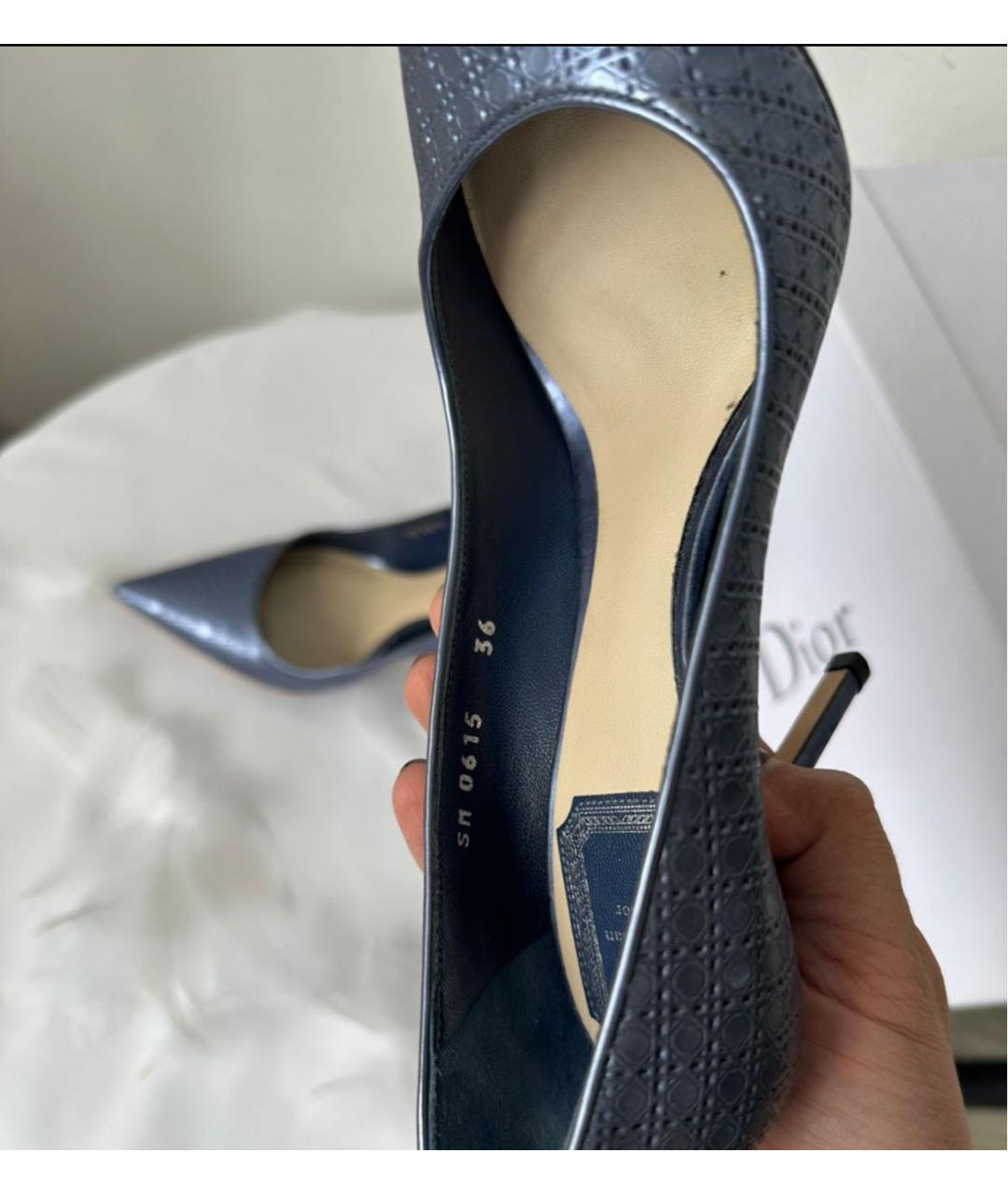 CHRISTIAN DIOR Темно-синие кожаные туфли, фото 7