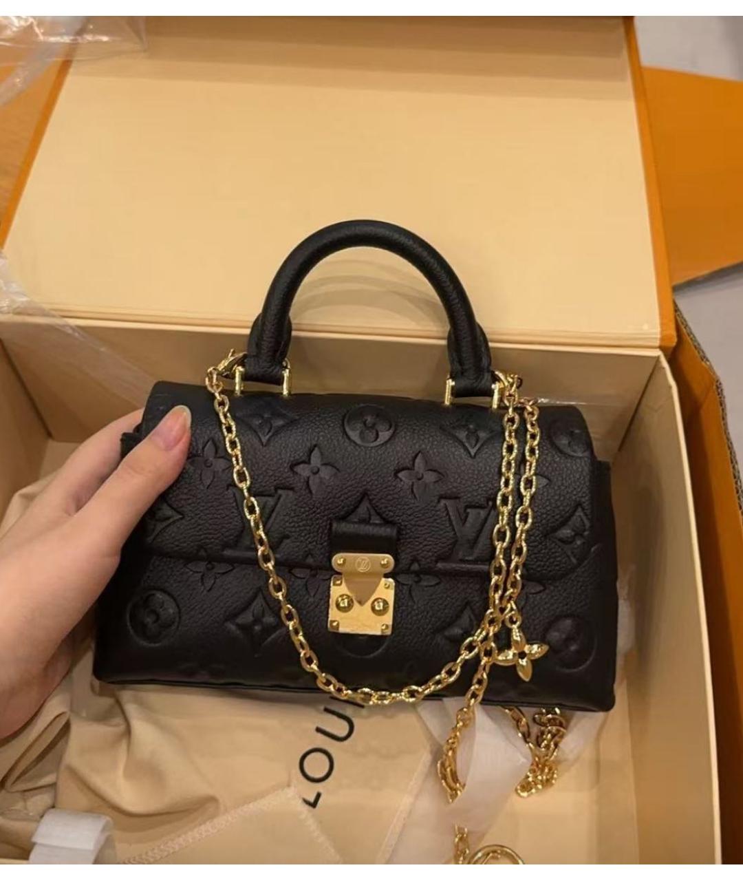 LOUIS VUITTON Черная кожаная сумка через плечо, фото 2