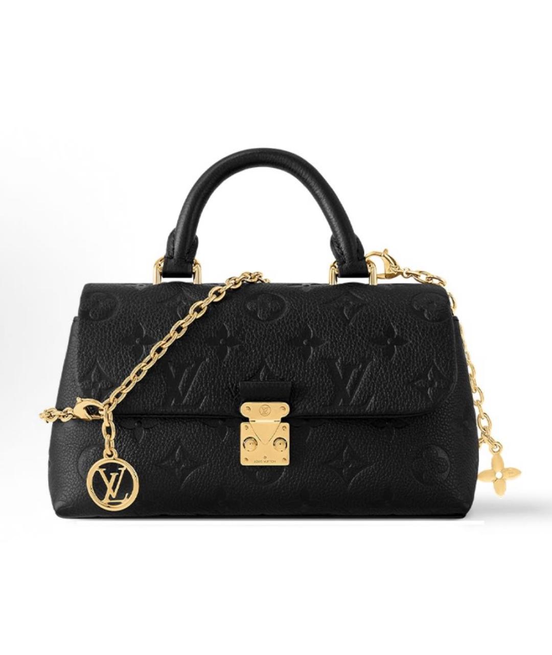 LOUIS VUITTON Черная кожаная сумка через плечо, фото 1