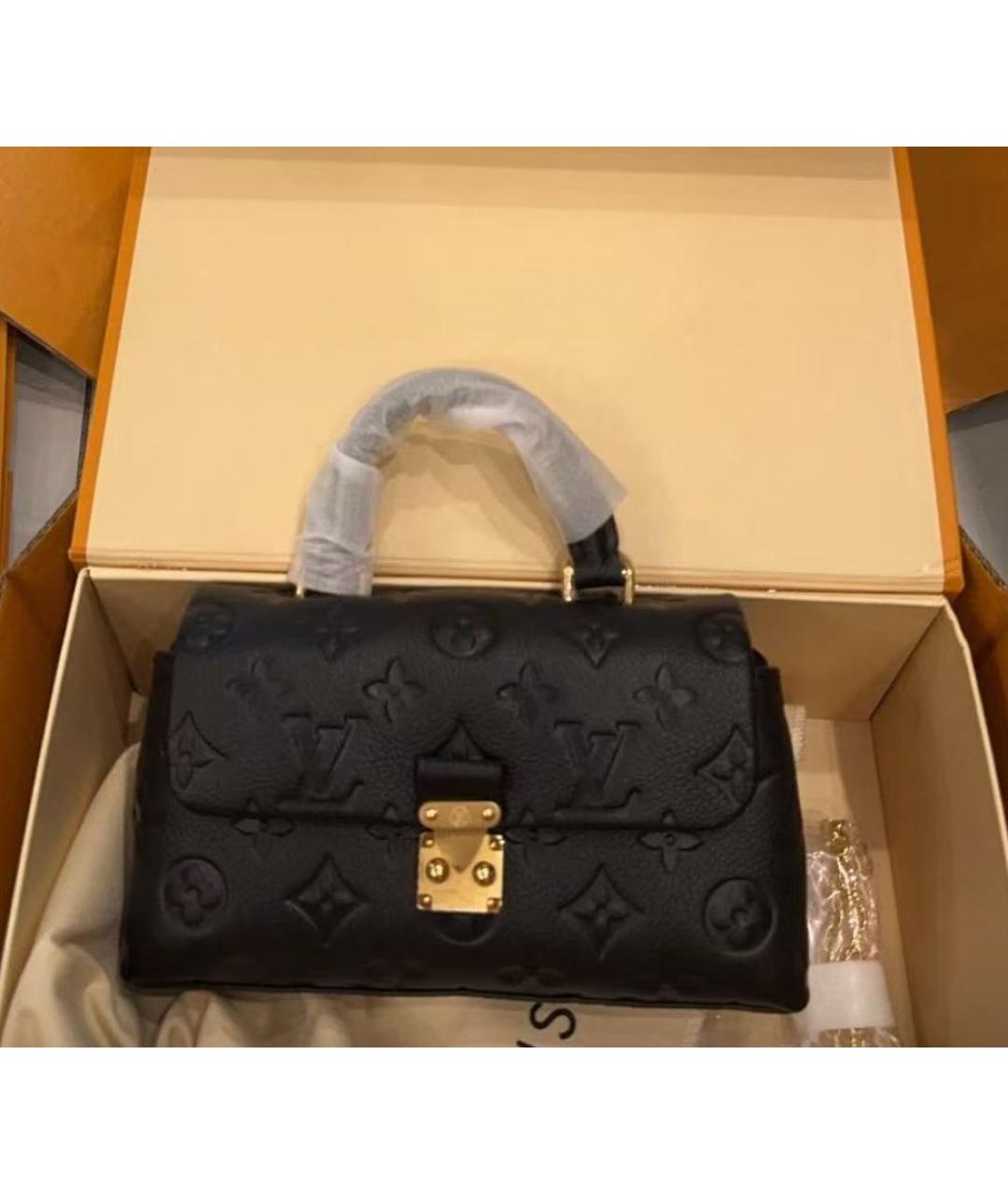 LOUIS VUITTON Черная кожаная сумка через плечо, фото 3