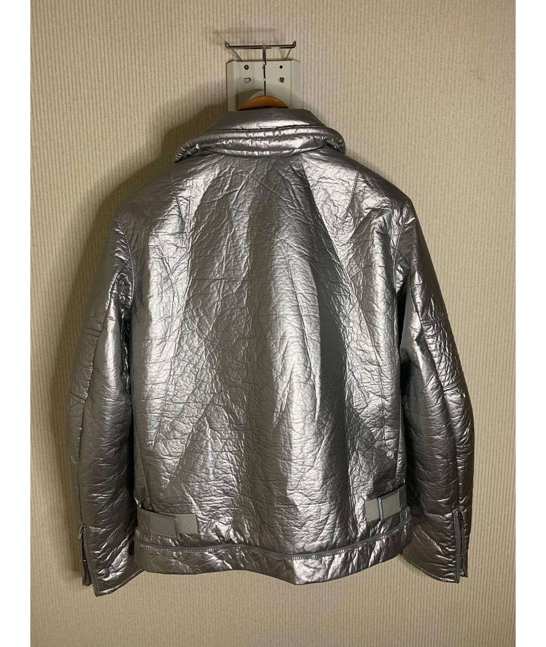 HELMUT LANG Серебряная полиэстеровая куртка, фото 4