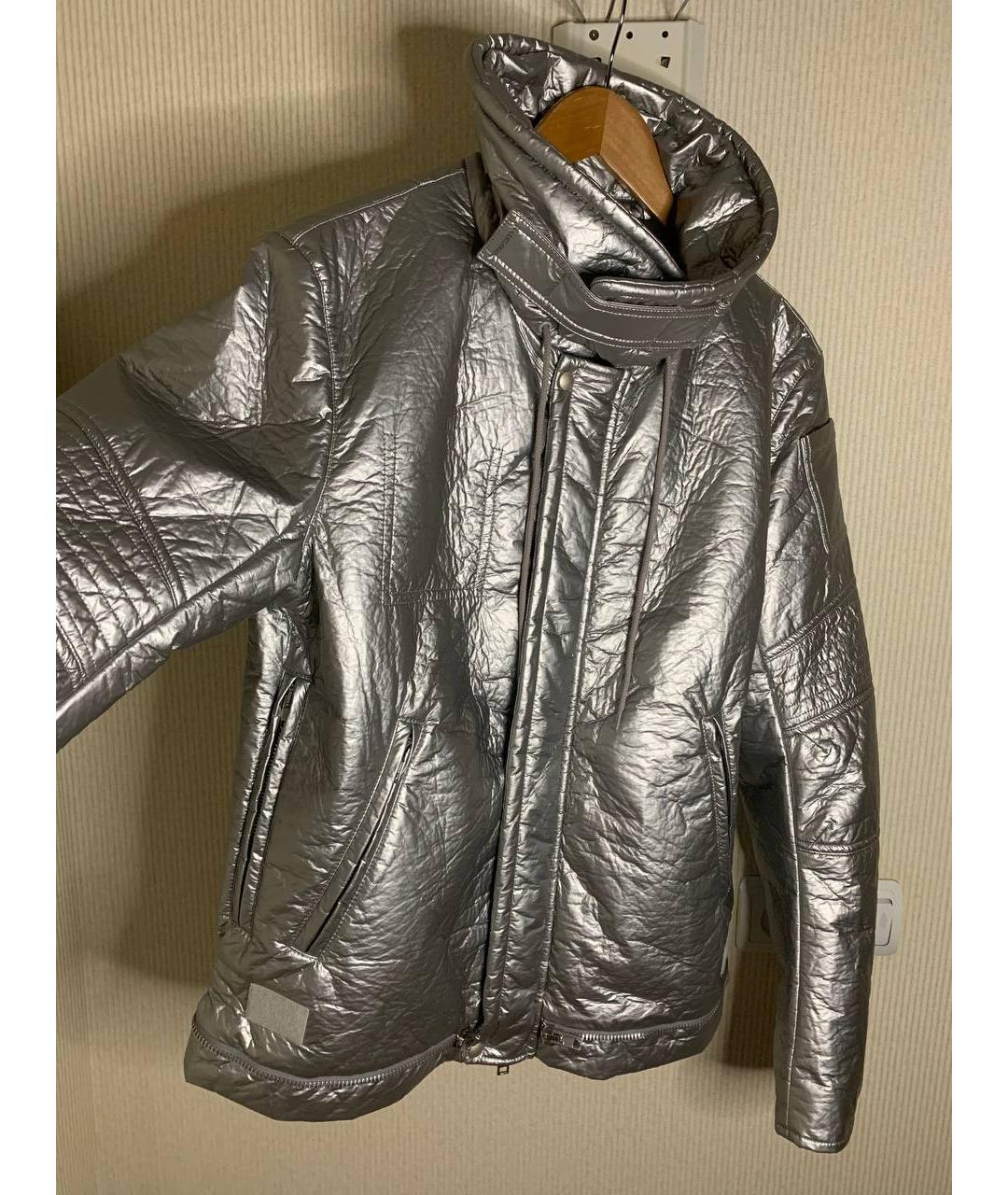 HELMUT LANG Серебряная полиэстеровая куртка, фото 2