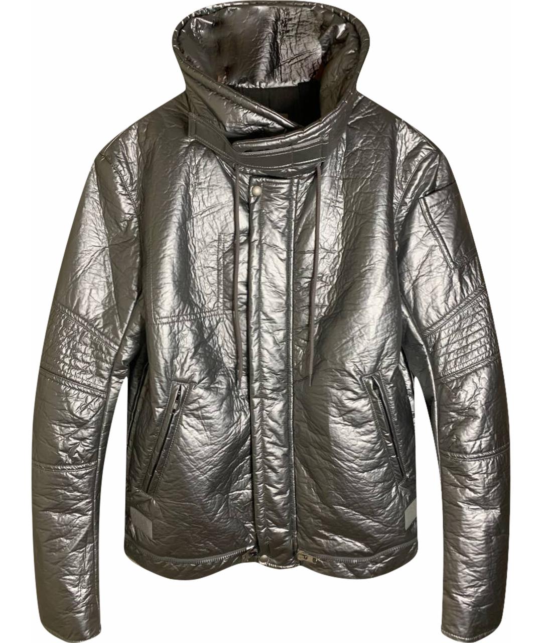 HELMUT LANG Серебряная полиэстеровая куртка, фото 1