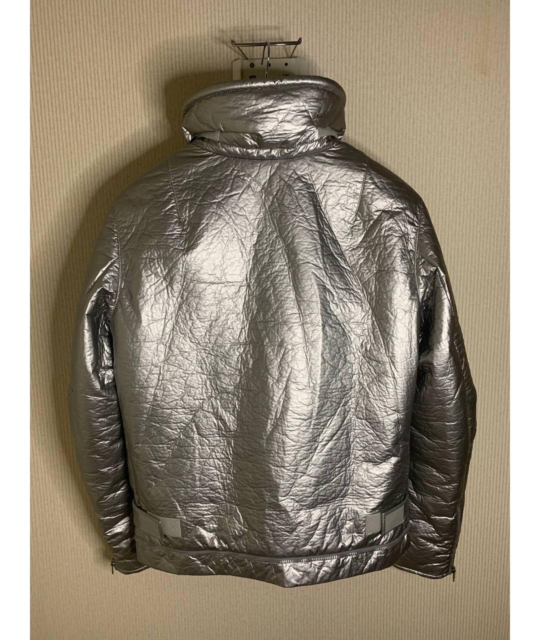 HELMUT LANG Серебряная полиэстеровая куртка, фото 3