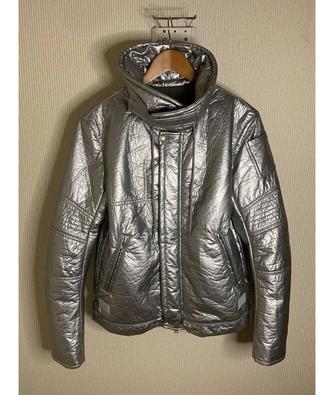 HELMUT LANG Серебряная полиэстеровая куртка, фото 9