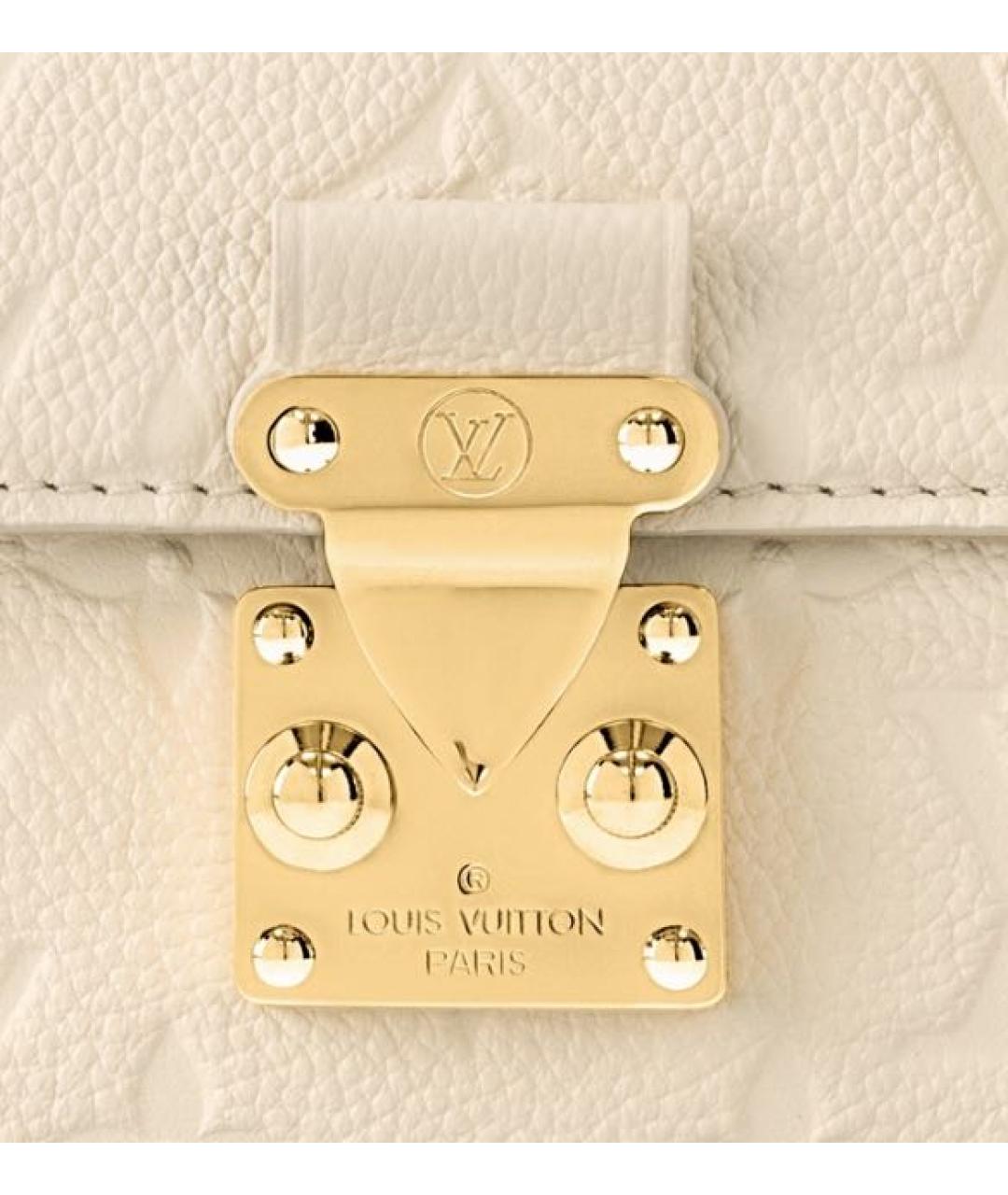 LOUIS VUITTON Бежевая кожаная сумка через плечо, фото 3