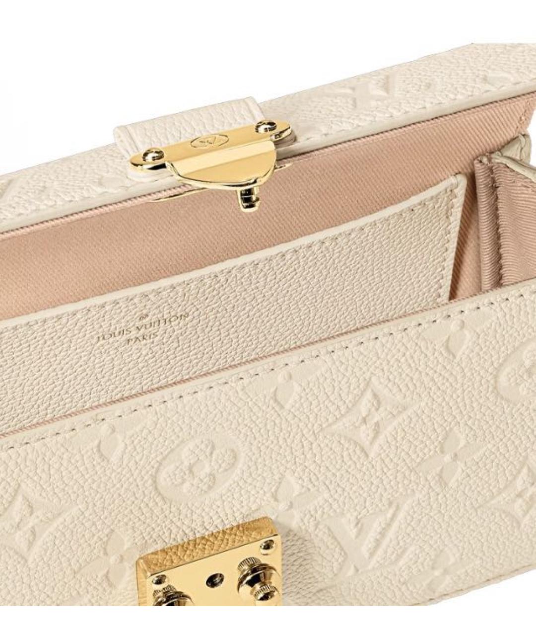 LOUIS VUITTON Бежевая кожаная сумка через плечо, фото 4