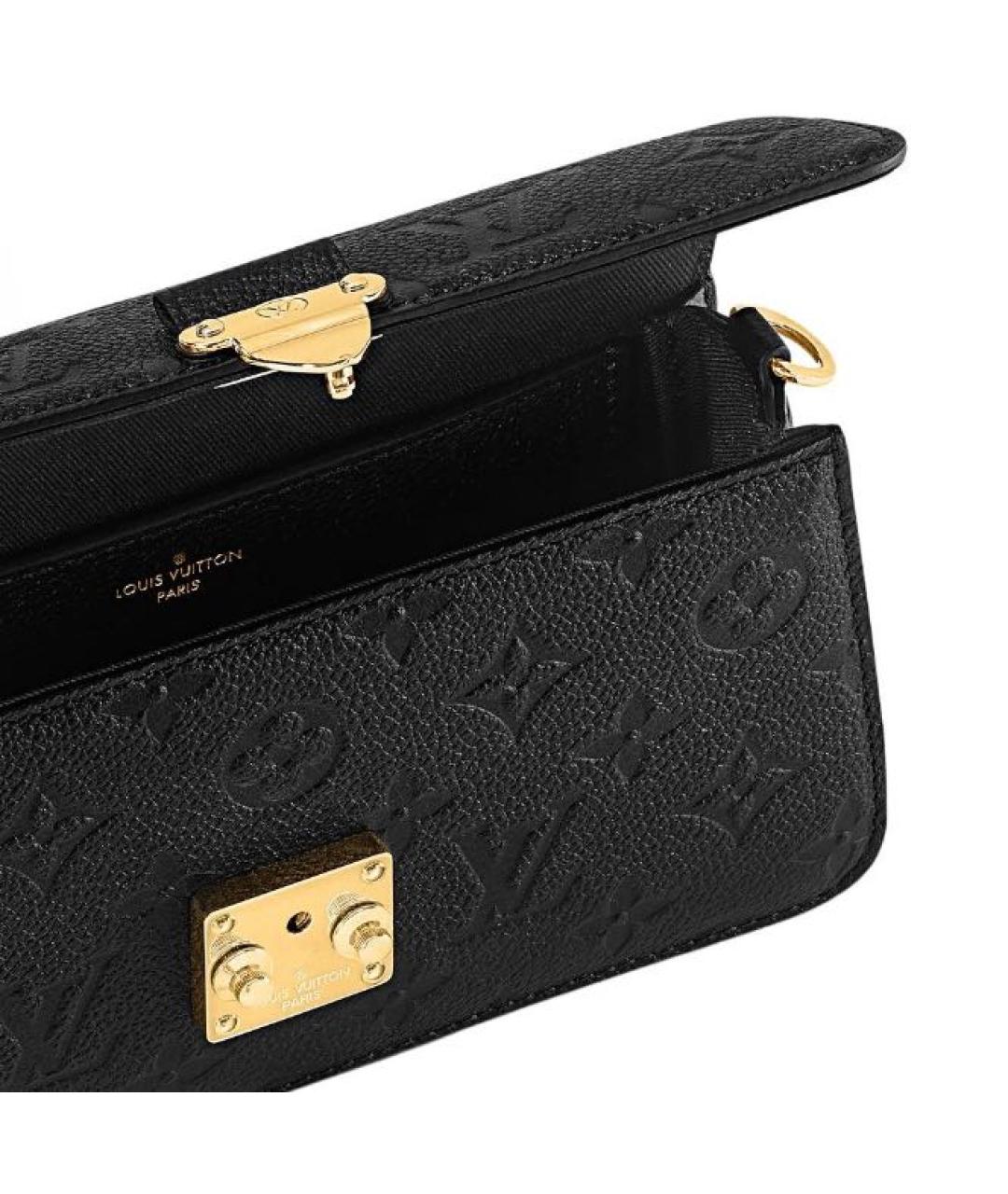 LOUIS VUITTON Черная кожаная сумка через плечо, фото 3
