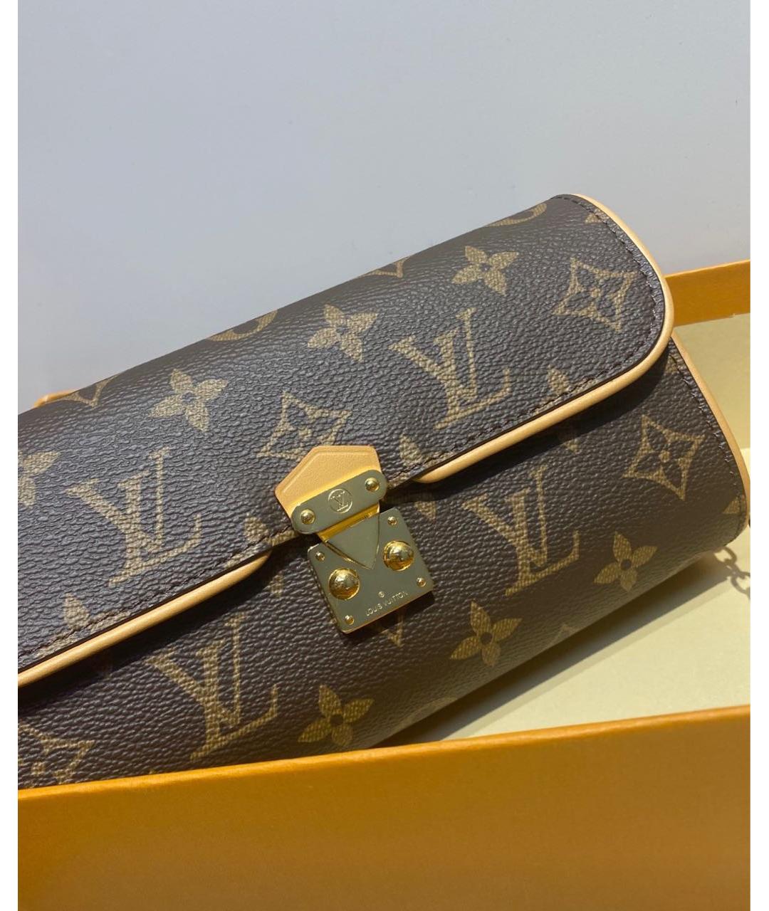 LOUIS VUITTON Коричневая кожаная сумка через плечо, фото 3