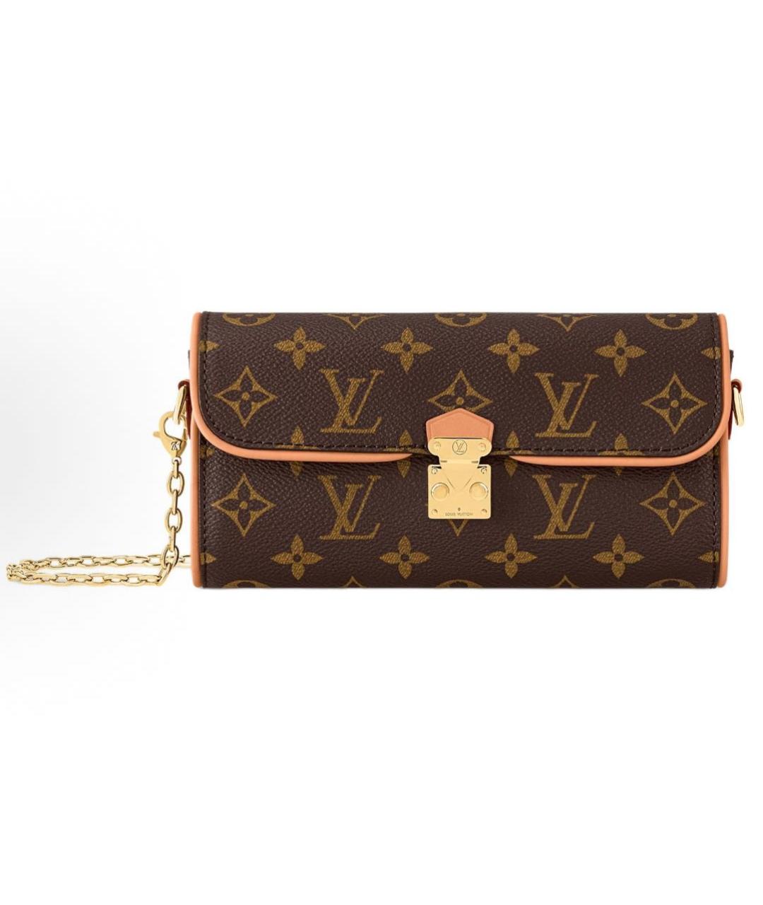 LOUIS VUITTON Коричневая кожаная сумка через плечо, фото 1