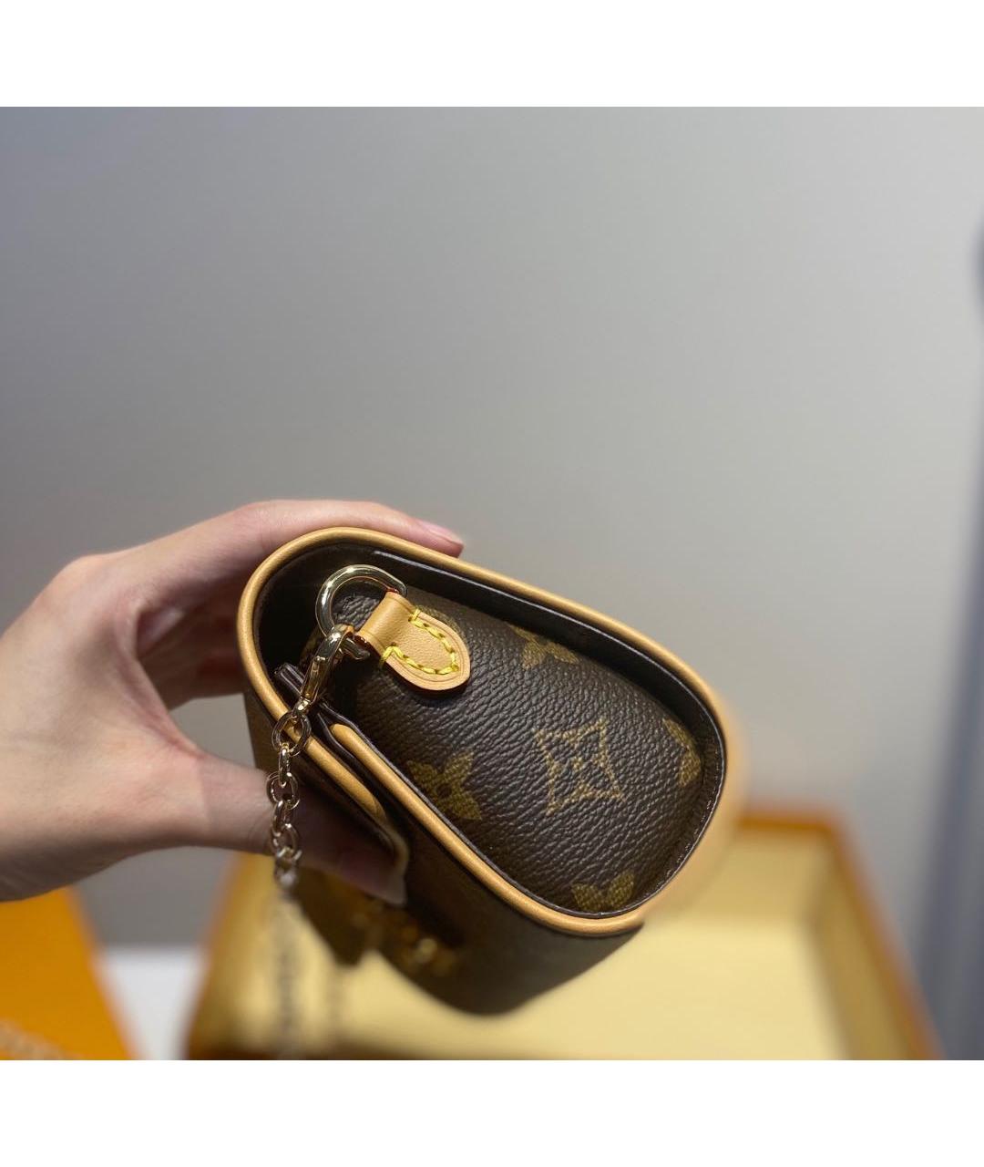 LOUIS VUITTON Коричневая кожаная сумка через плечо, фото 4
