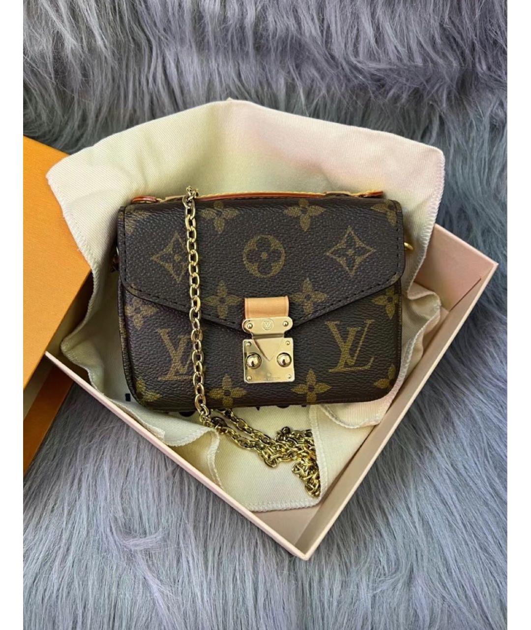 LOUIS VUITTON Коричневая кожаная сумка через плечо, фото 3