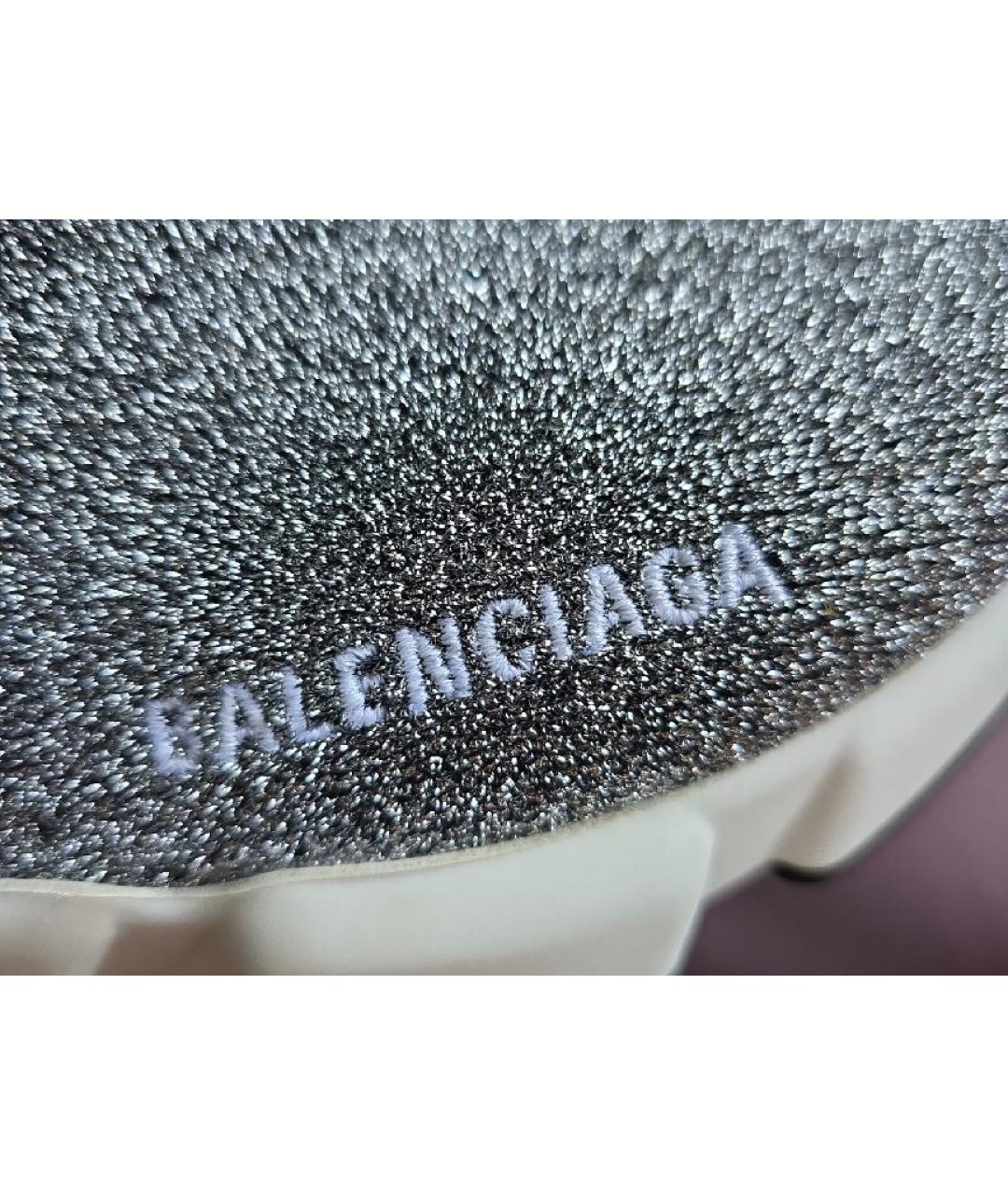 BALENCIAGA Серебряные текстильные слипоны, фото 7