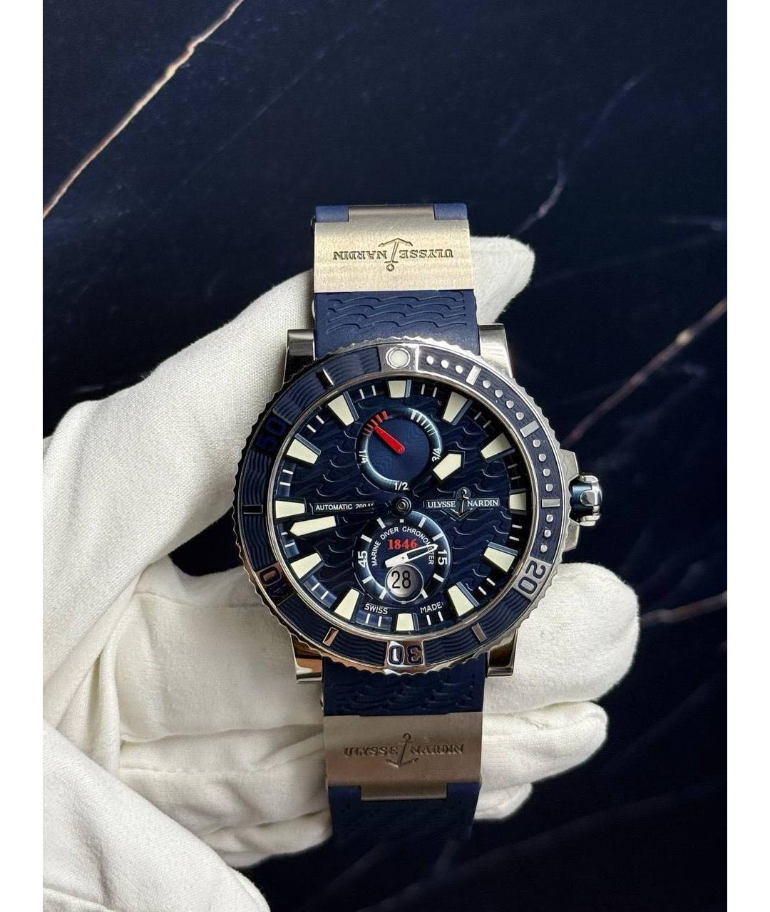 Ulysse Nardin Синие металлические часы, фото 2