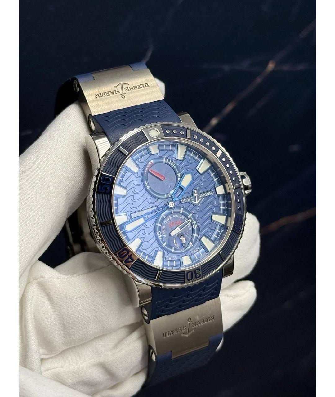Ulysse Nardin Синие металлические часы, фото 4