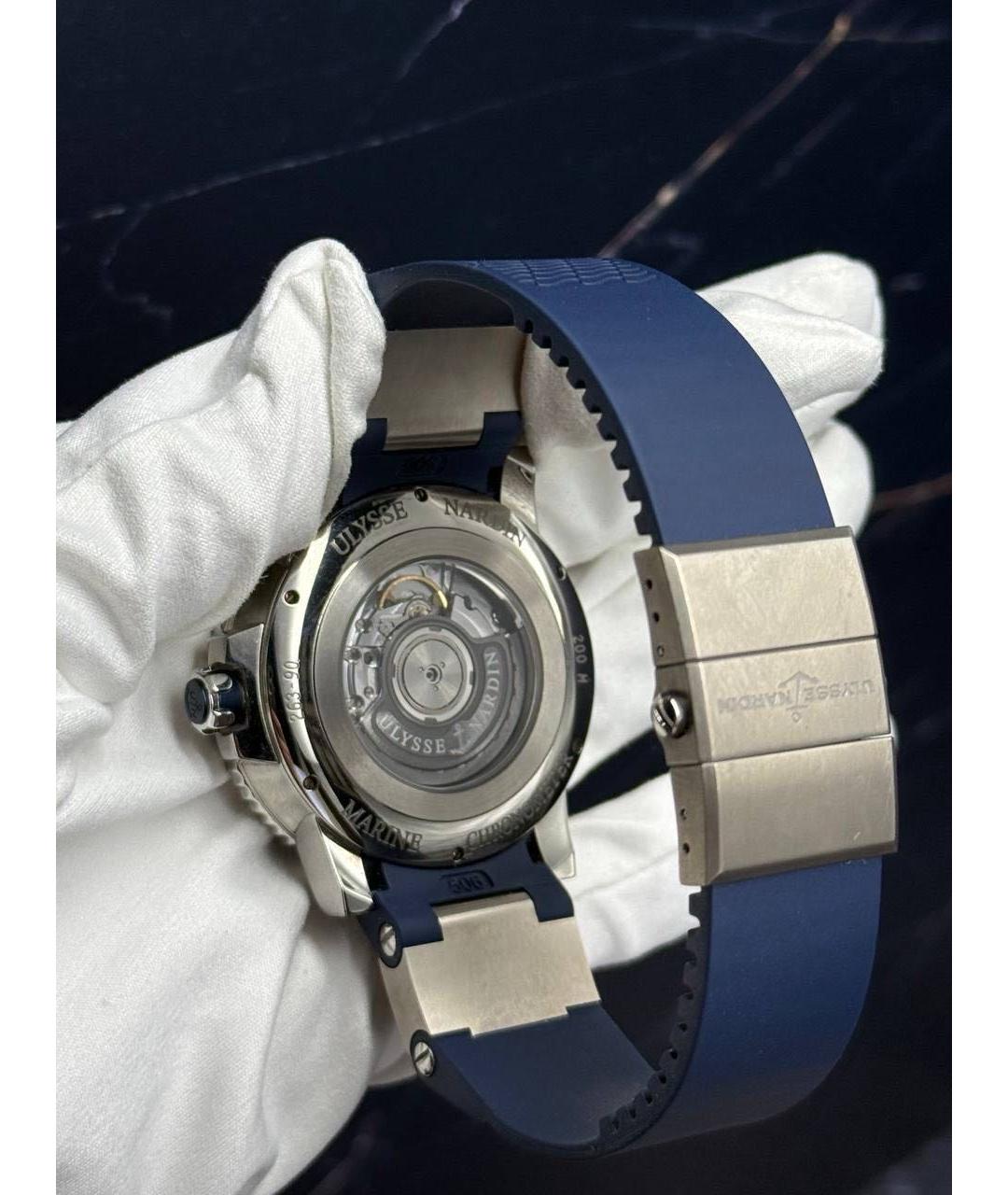 Ulysse Nardin Синие металлические часы, фото 6