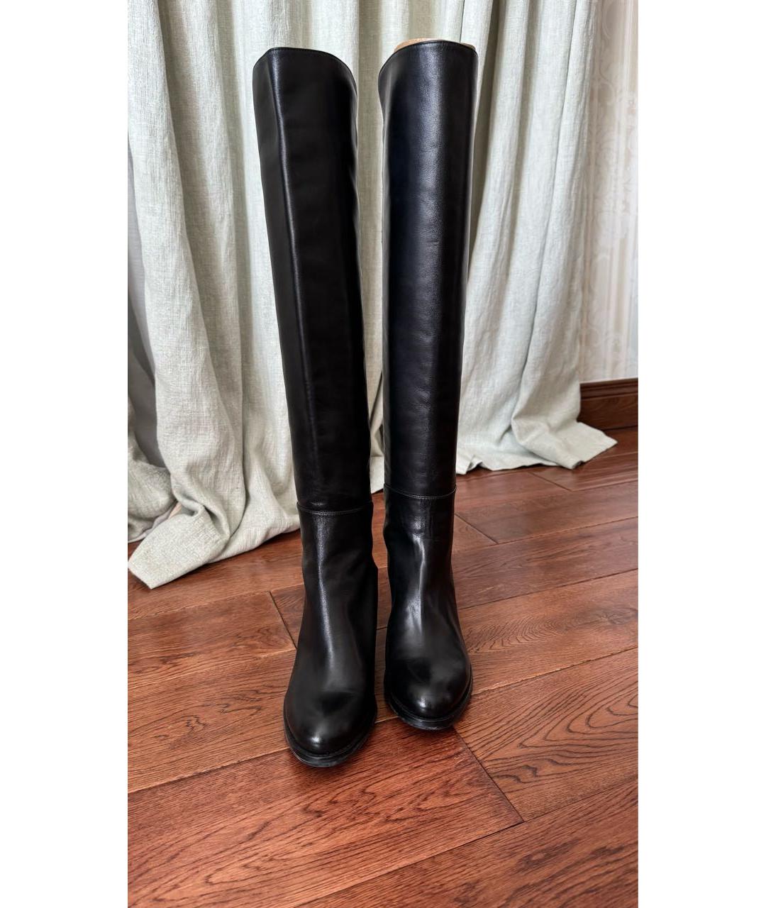 STUART WEITZMAN Черные кожаные сапоги, фото 2