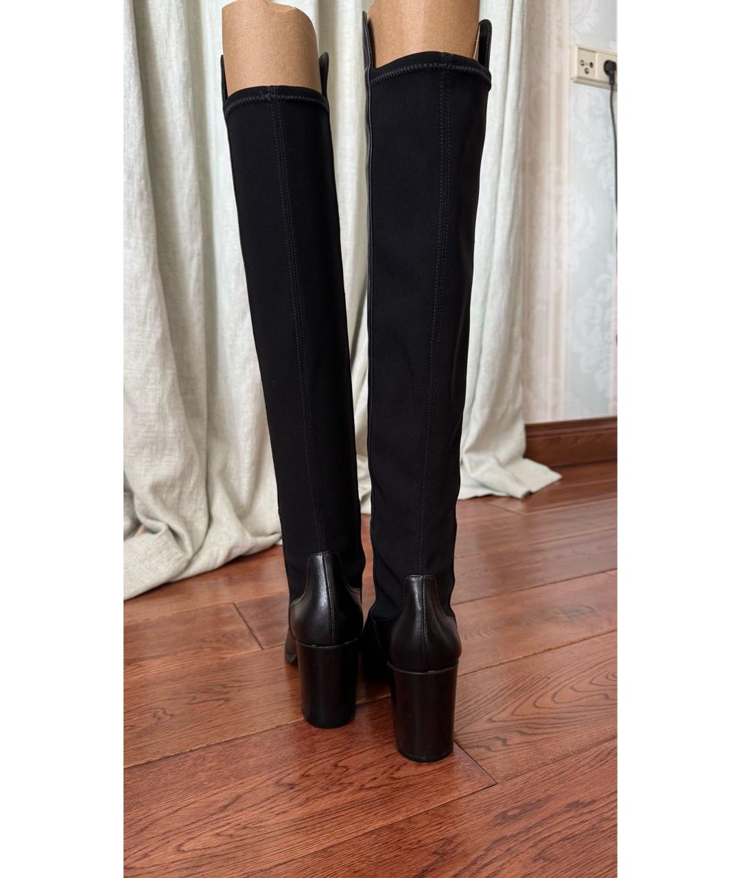 STUART WEITZMAN Черные кожаные сапоги, фото 4