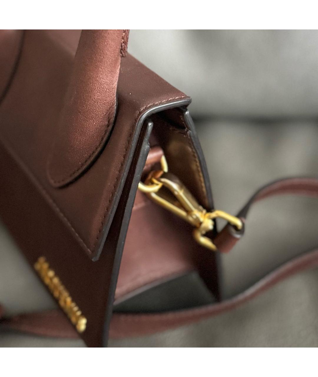 JACQUEMUS Коричневая кожаная сумка через плечо, фото 4