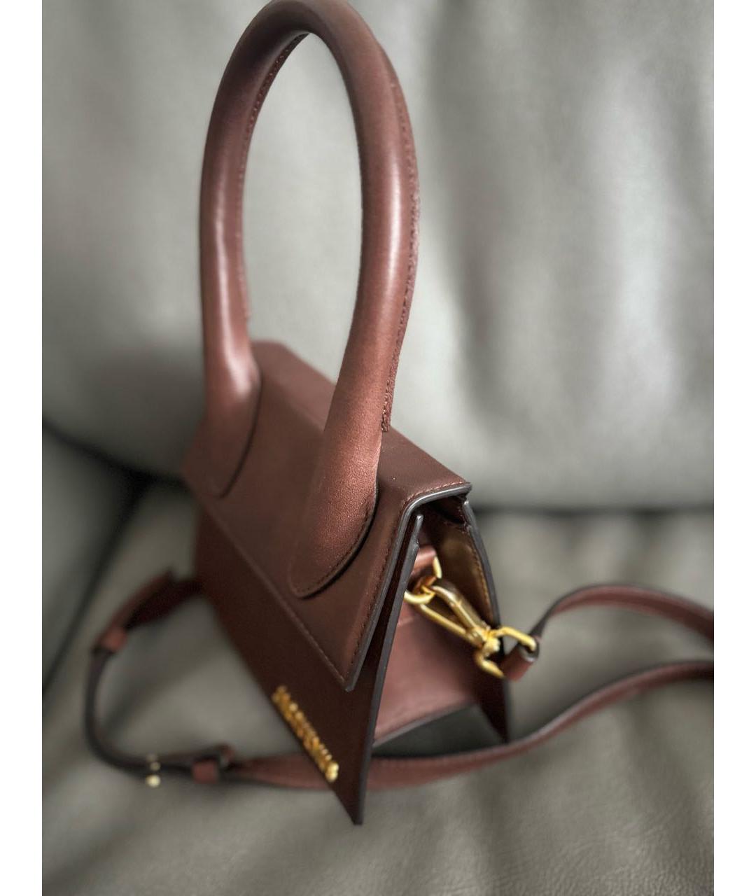 JACQUEMUS Коричневая кожаная сумка через плечо, фото 2