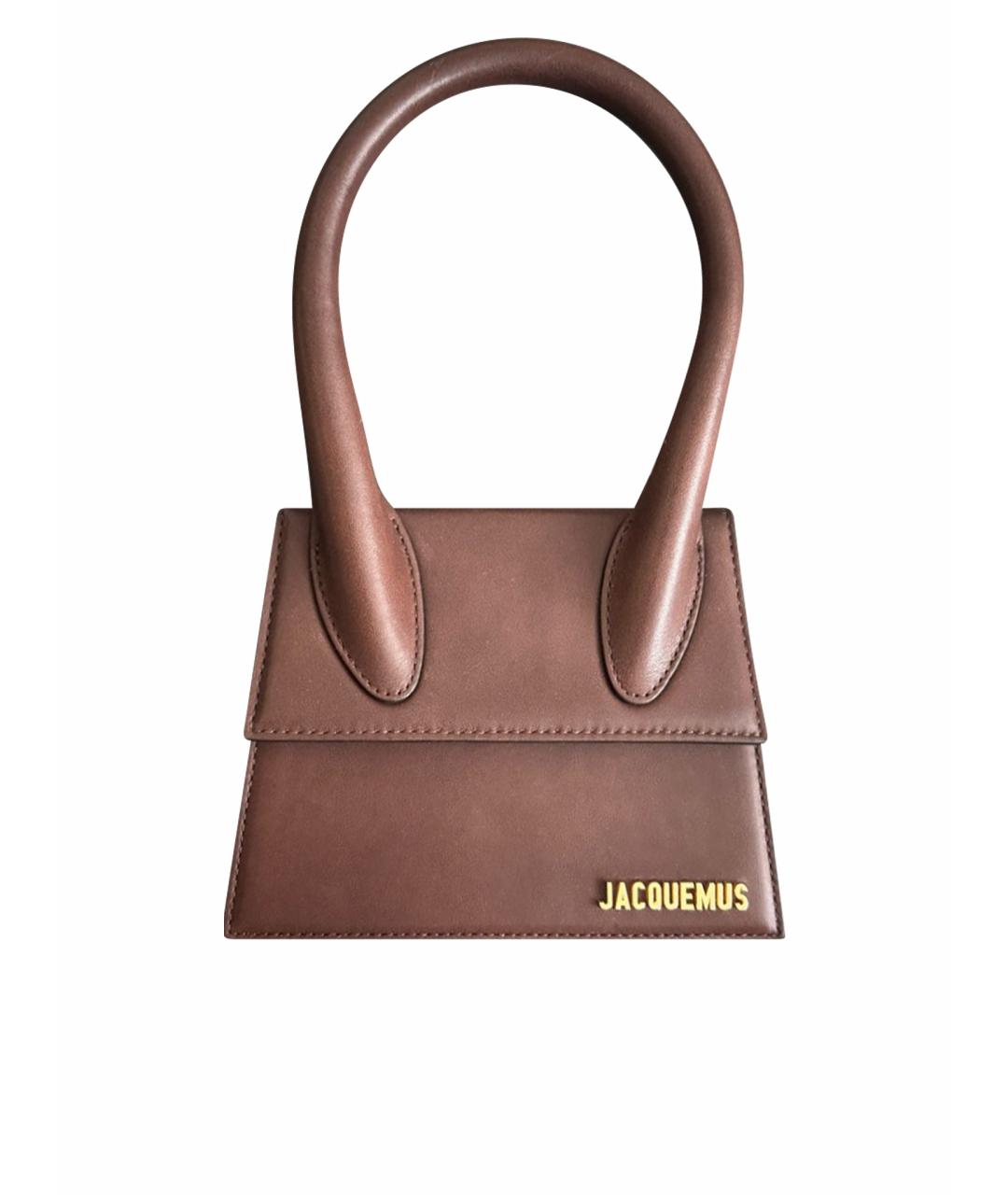 JACQUEMUS Коричневая кожаная сумка через плечо, фото 1