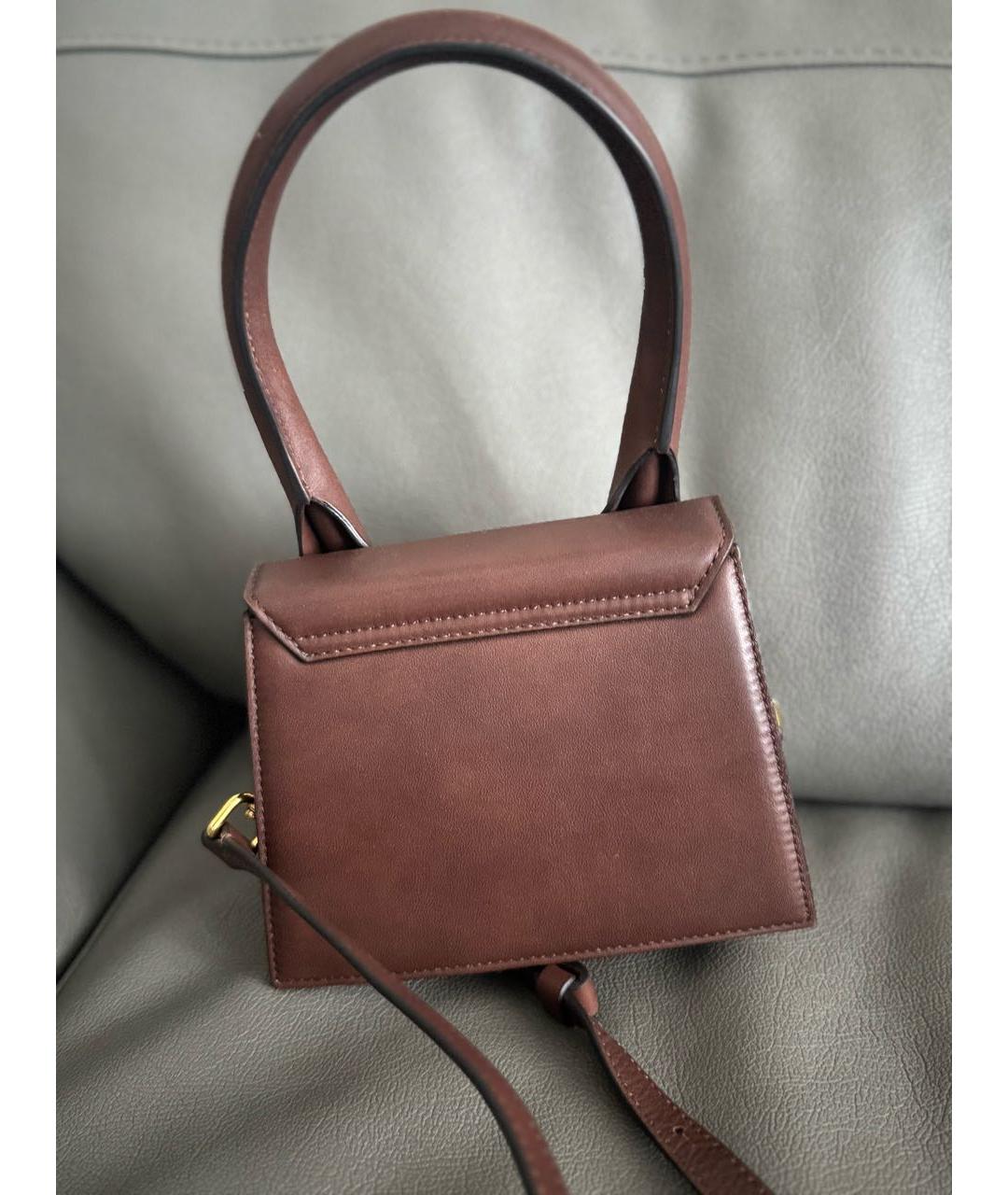 JACQUEMUS Коричневая кожаная сумка через плечо, фото 3