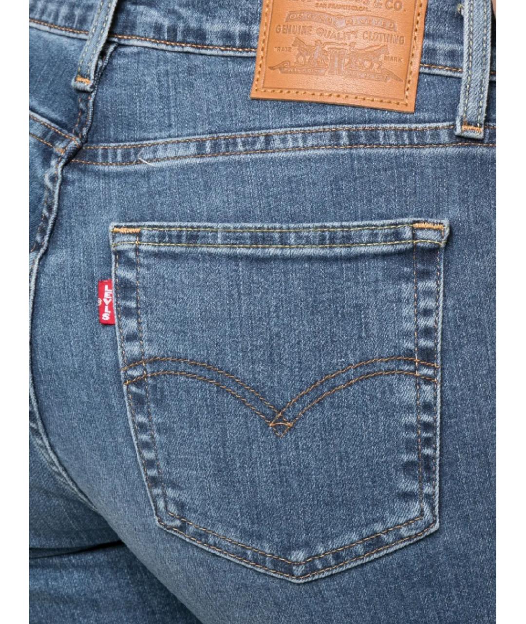 LEVI'S Синие хлопковые прямые джинсы, фото 3