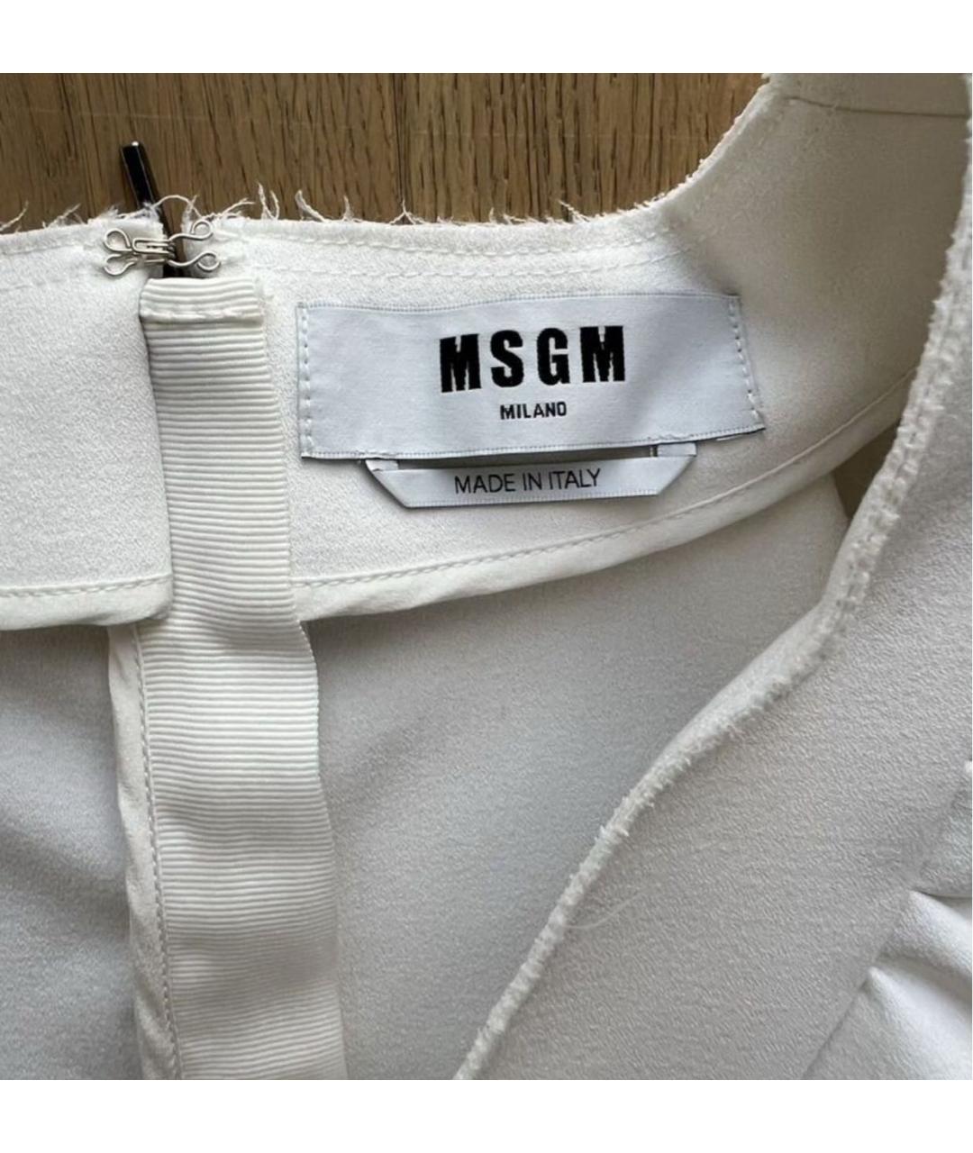 MSGM Белое полиэстеровое платье, фото 3