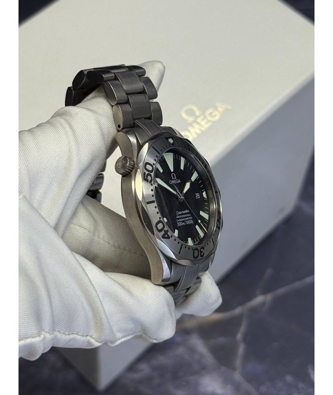 OMEGA Черные часы, фото 3