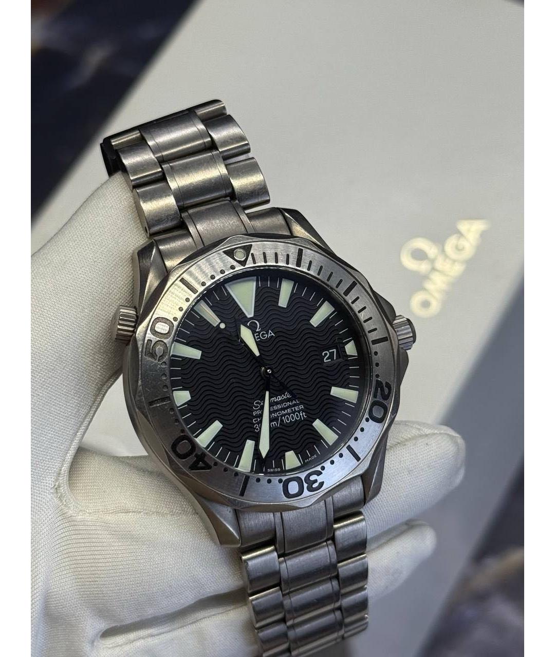 OMEGA Черные часы, фото 8