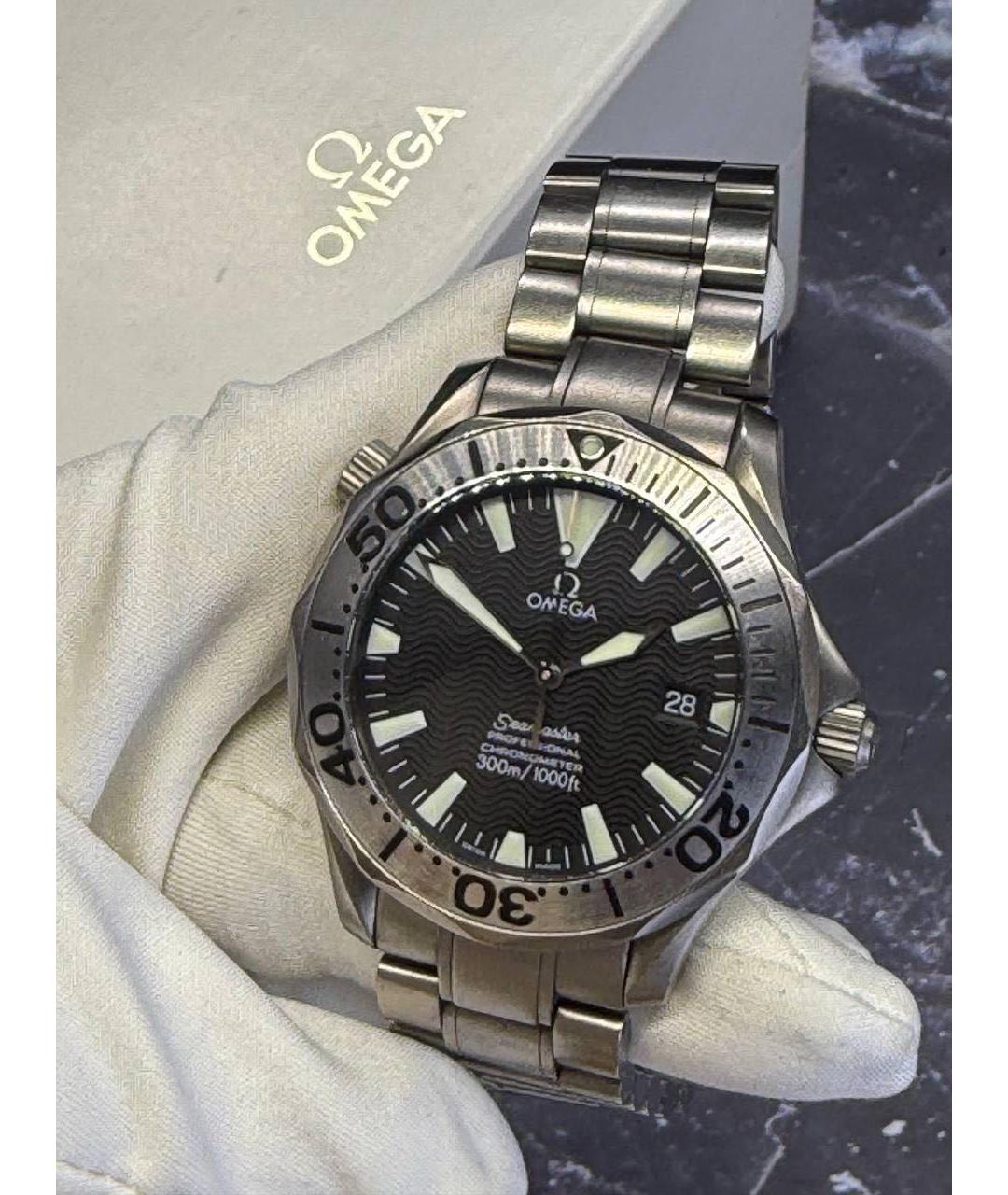 OMEGA Черные часы, фото 7