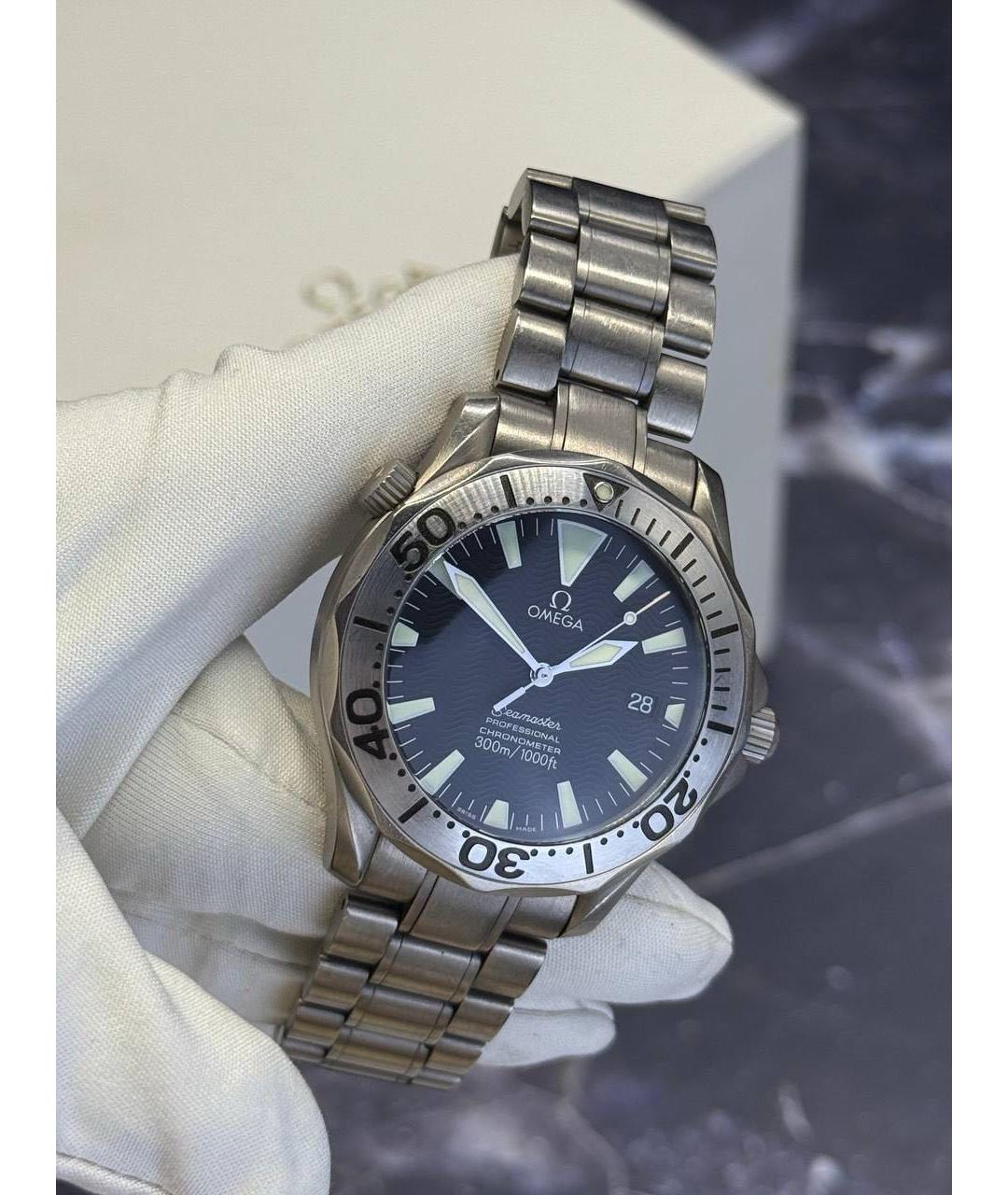 OMEGA Черные часы, фото 6