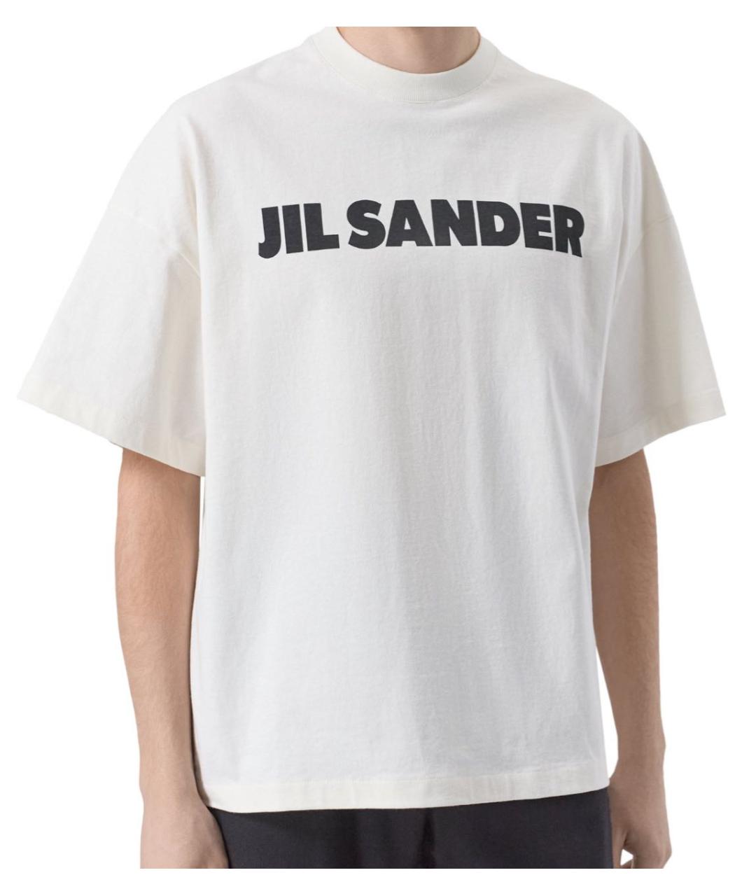 JIL SANDER Белая хлопковая футболка, фото 2