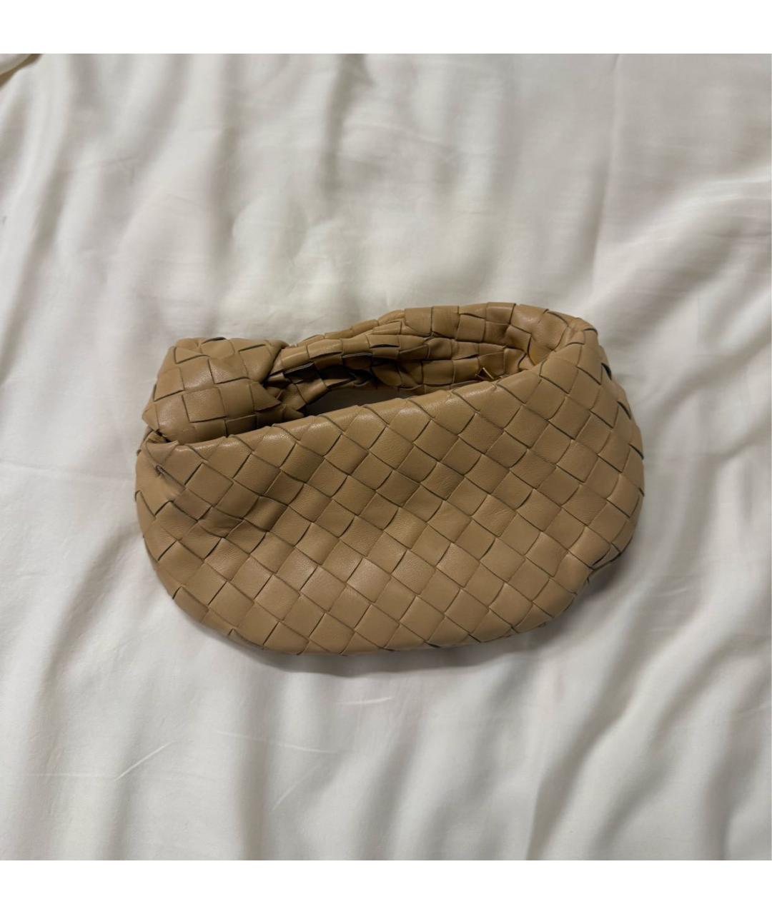 BOTTEGA VENETA Бежевая кожаная сумка с короткими ручками, фото 6