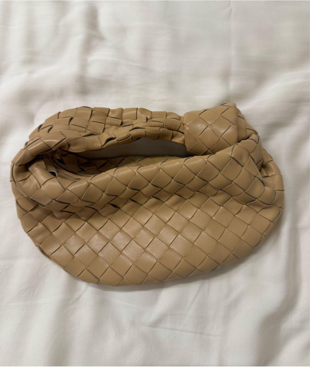 BOTTEGA VENETA Бежевая кожаная сумка с короткими ручками, фото 3