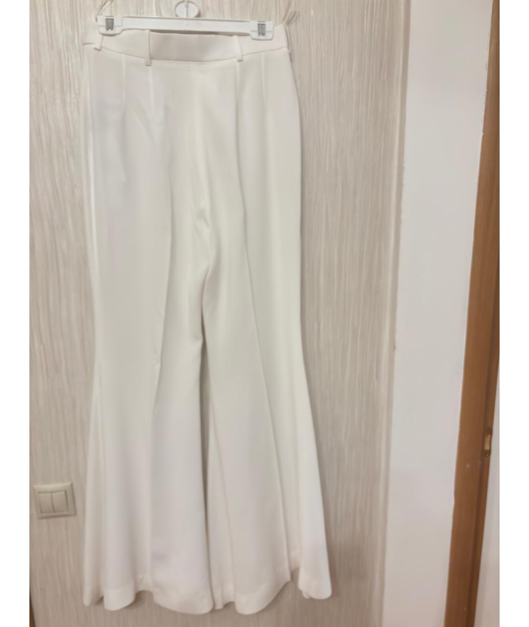 NINA RICCI Белые ацетатные брюки широкие, фото 2