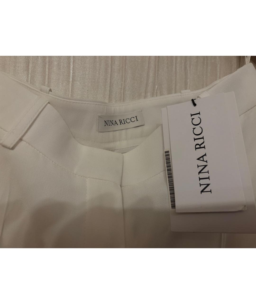 NINA RICCI Белые ацетатные брюки широкие, фото 3