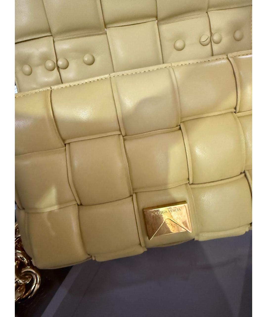 BOTTEGA VENETA Желтая кожаная сумка с короткими ручками, фото 6