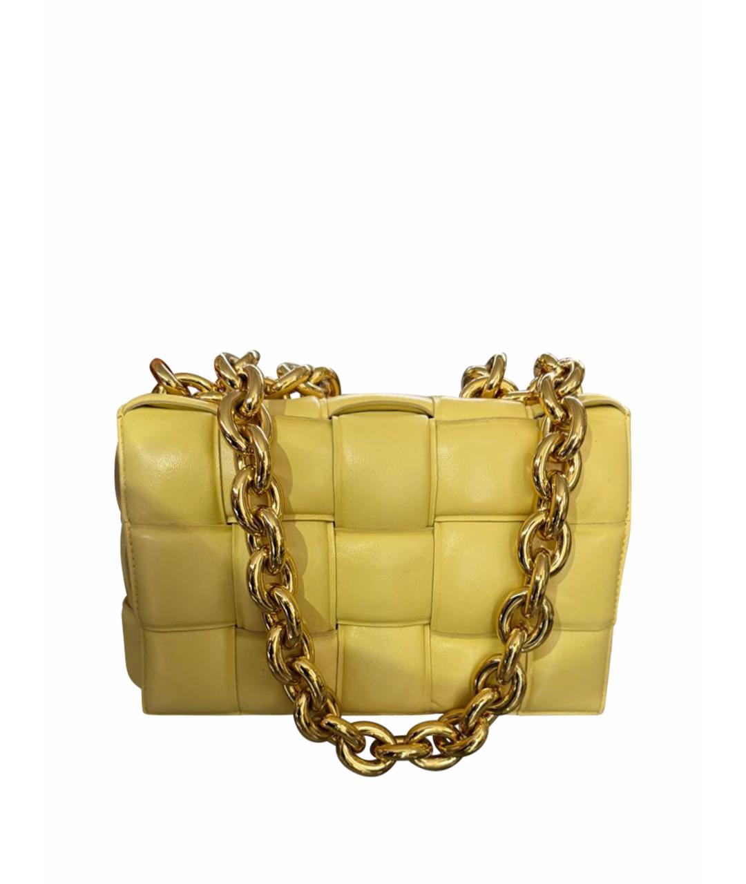 BOTTEGA VENETA Желтая кожаная сумка с короткими ручками, фото 1