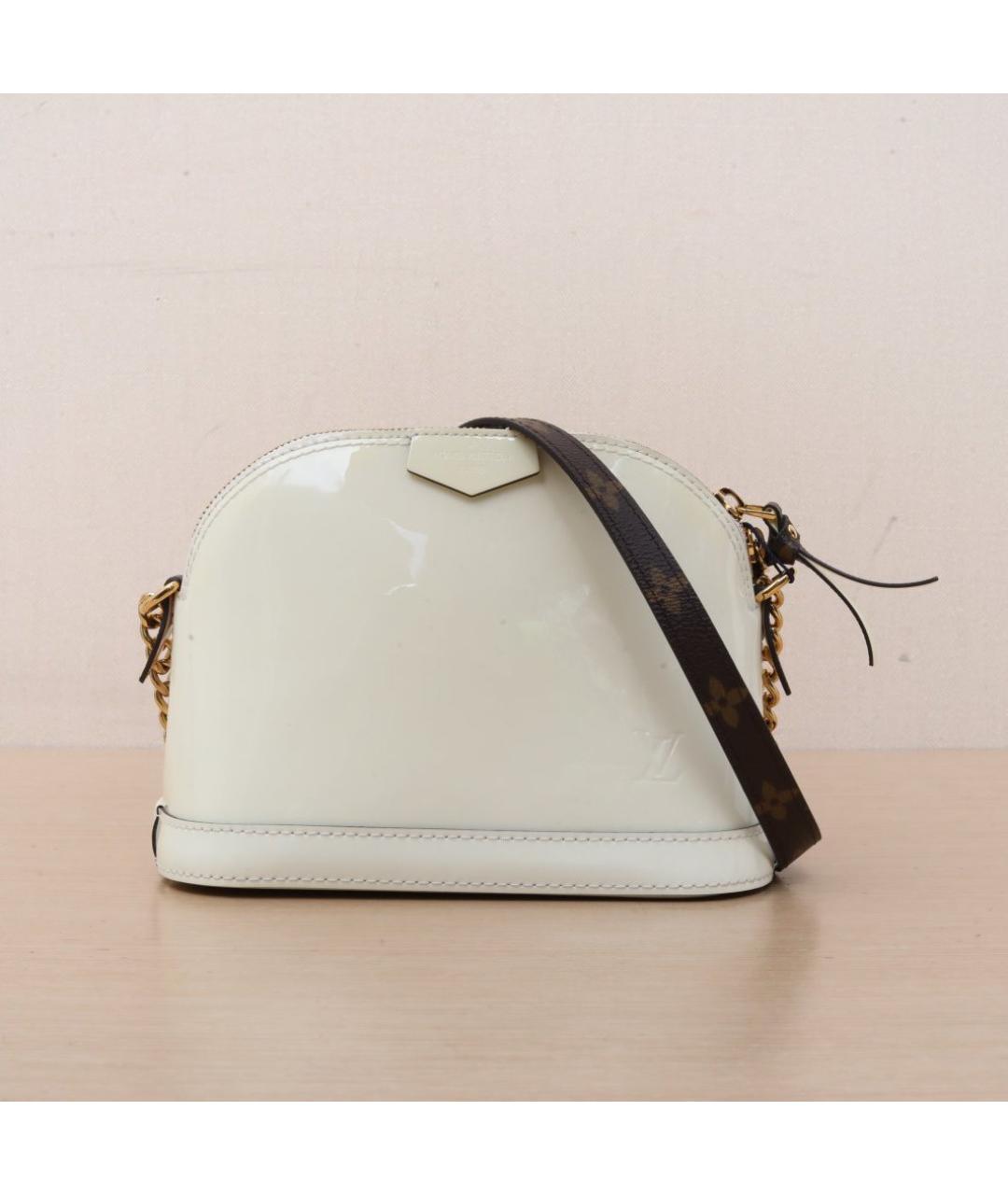 LOUIS VUITTON Белая кожаная сумка через плечо, фото 3