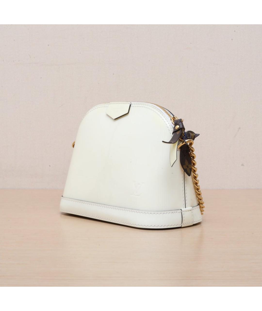 LOUIS VUITTON Белая кожаная сумка через плечо, фото 4