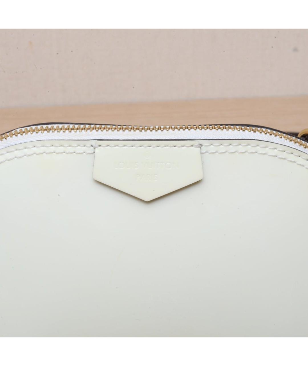 LOUIS VUITTON Белая кожаная сумка через плечо, фото 7