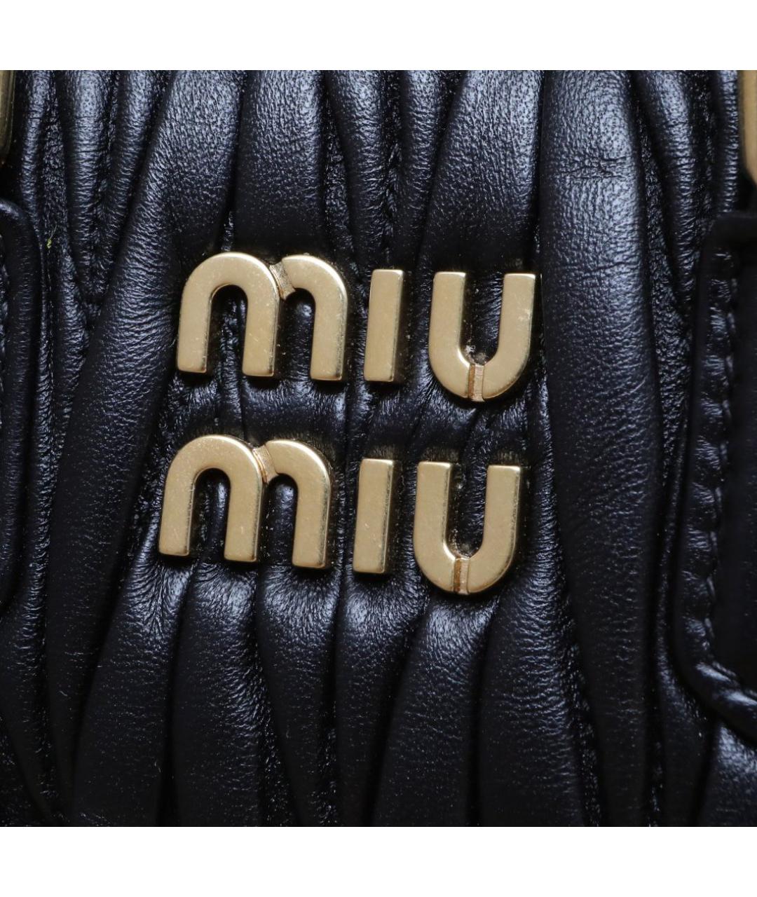 MIU MIU Черная кожаная сумка с короткими ручками, фото 8
