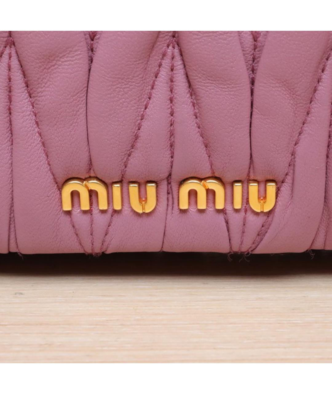 MIU MIU Розовая кожаная сумка через плечо, фото 8