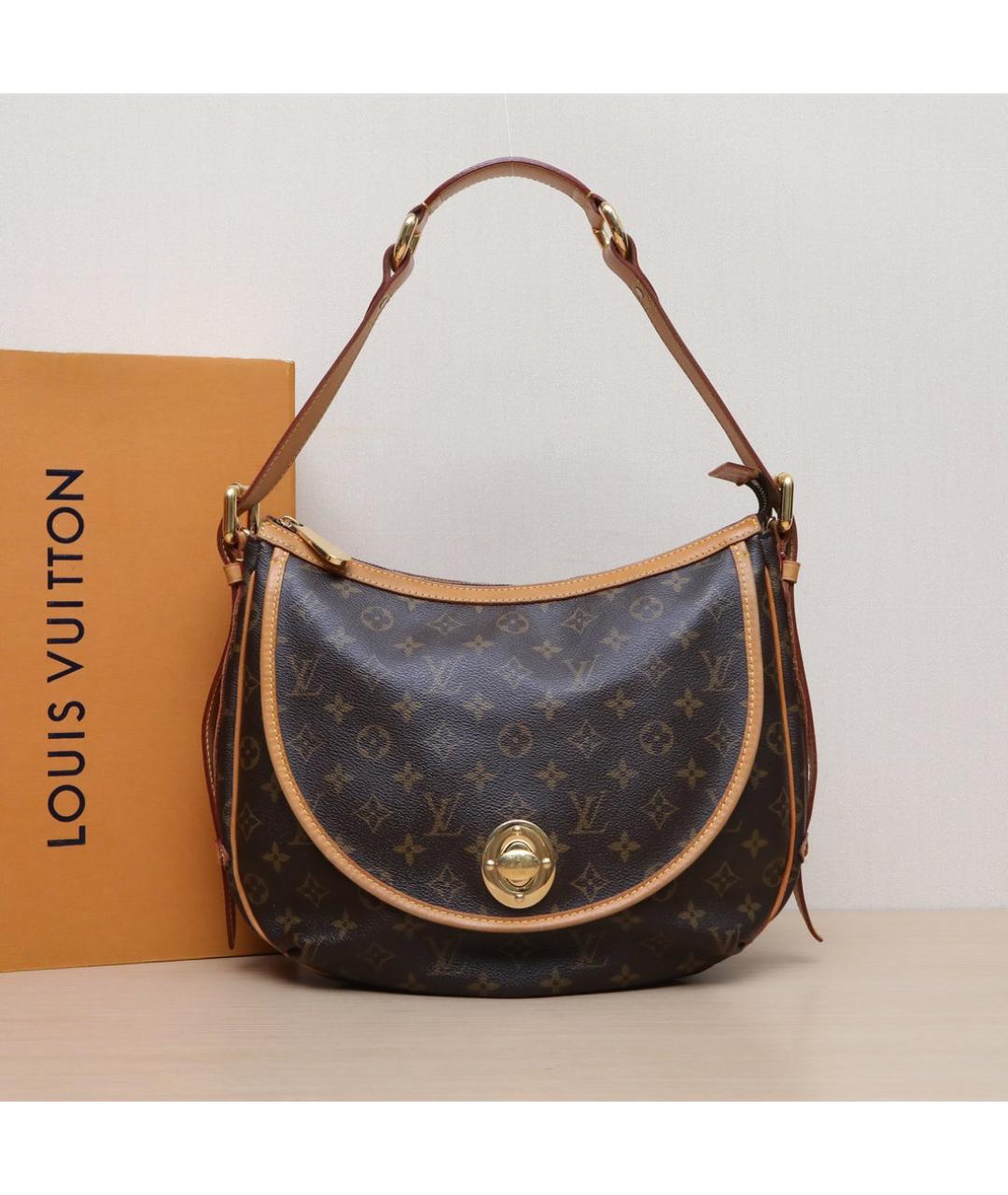 LOUIS VUITTON Коричневая кожаная сумка через плечо, фото 2