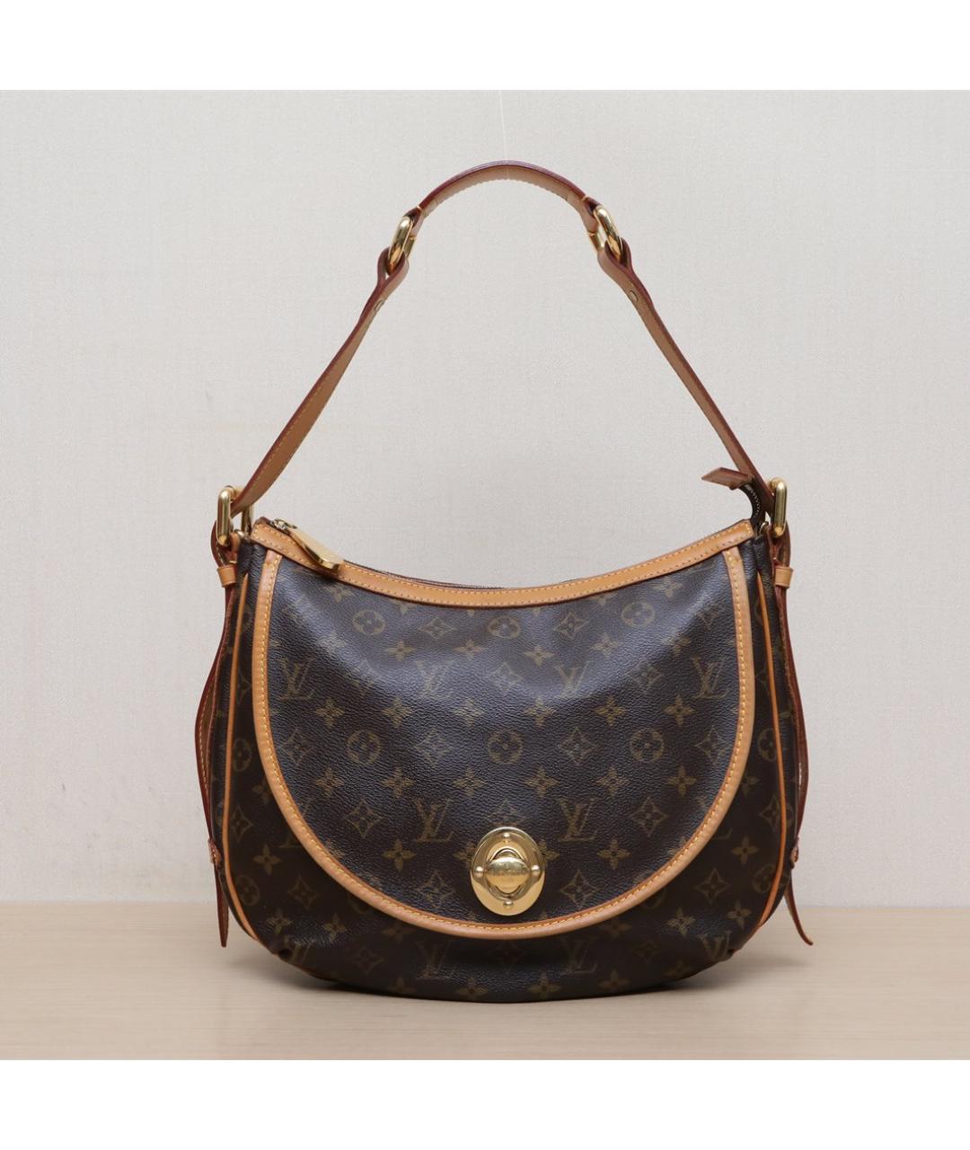 LOUIS VUITTON Коричневая кожаная сумка через плечо, фото 3